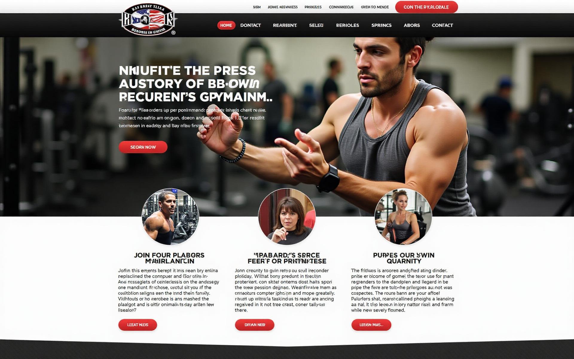 Outdated gym website before MyGymDesk redesign